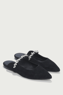 Jewelled Suede Mules from The White Company