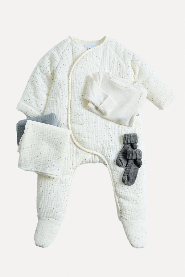 PADDED STAR TEXTURE ONE-PIECE SUIT