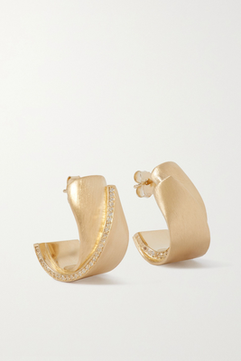 Recycled-Gold Vermeil Topaz Hoop Earrings from Completedworks