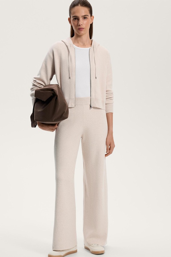 Straight-Leg Knit Trousers With Side Rib from OYSHO