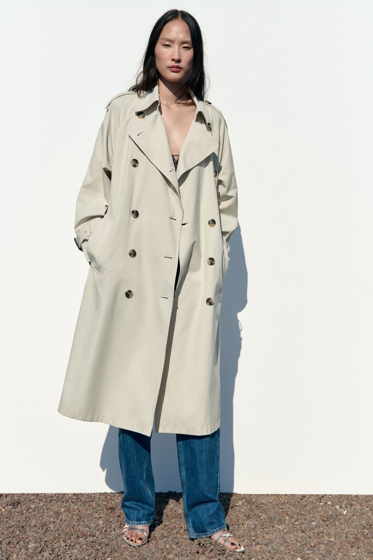 Oversize Water-Repellent Trench Coat With Belt, £89.99 | Zara