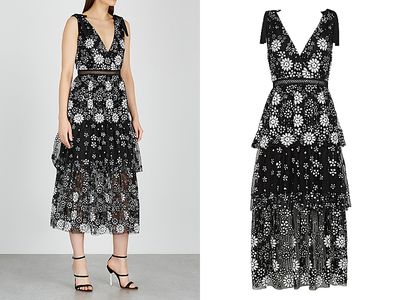 Deco Sequin-Embellished Tulle Midi Dress from Self-Portrait