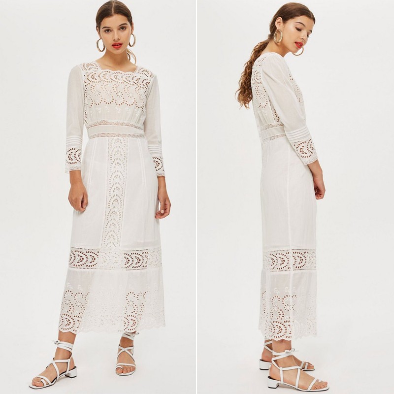Broderie Insert Maxi Dress from Topshop