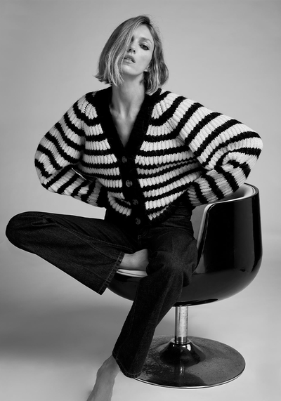 Oversize Striped Knit Cardigan from Zara