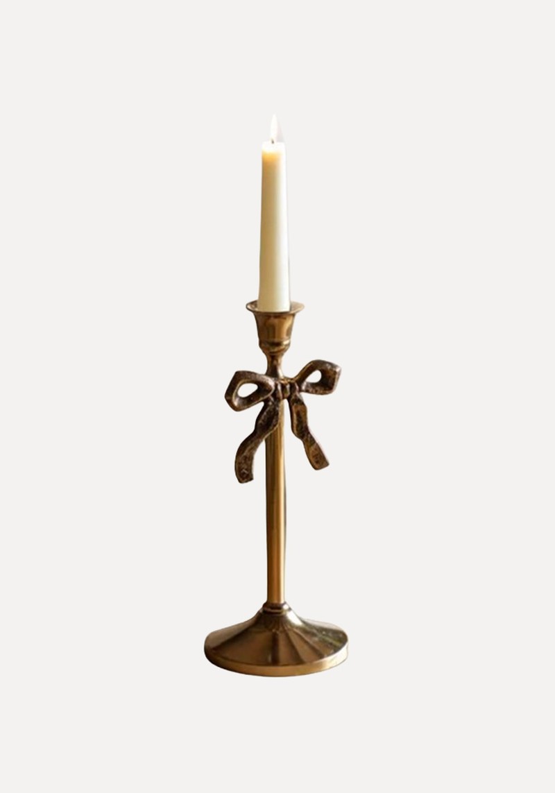 Festive Bow Dinner Candle Holder