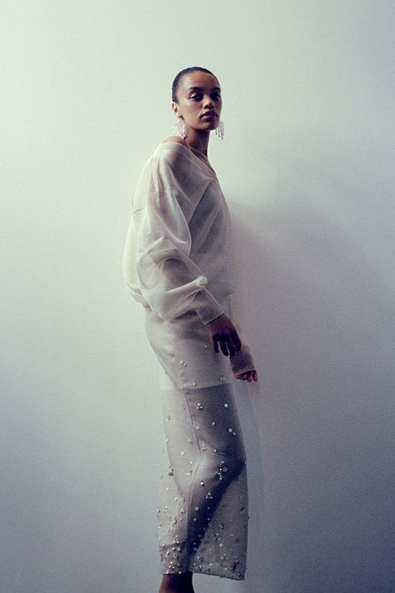 Collection Sheer Sweater-Skirt With Sequins from J. Crew