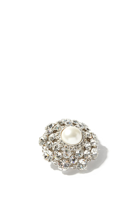 Faux-Pearl & Crystal Brooch from Alessandra Rich