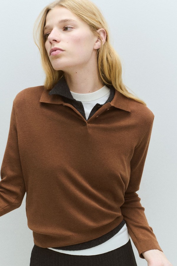 Polo Collar Wool Sweater