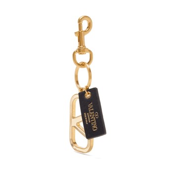 V-Logo Leather-Plaque Keyring from Valentino Garavani 