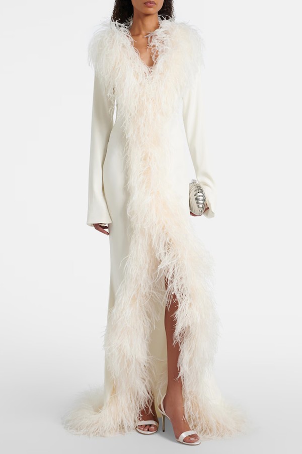 Hollywood Feather-Trimmed Gown from Taller Marmo