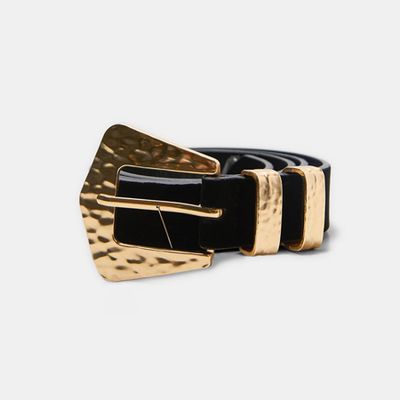 Belt With Raised Design Buckle from Zara