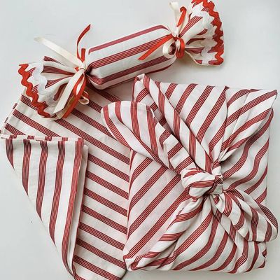 Candy Cane Luxury Reusable Fabric Wrapping from Forever Crackers