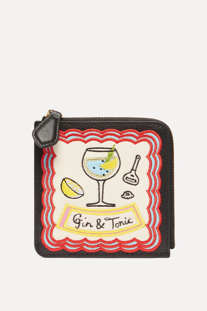 Gin & Tonic Embroidered Coin Purse from Lulu Guiness