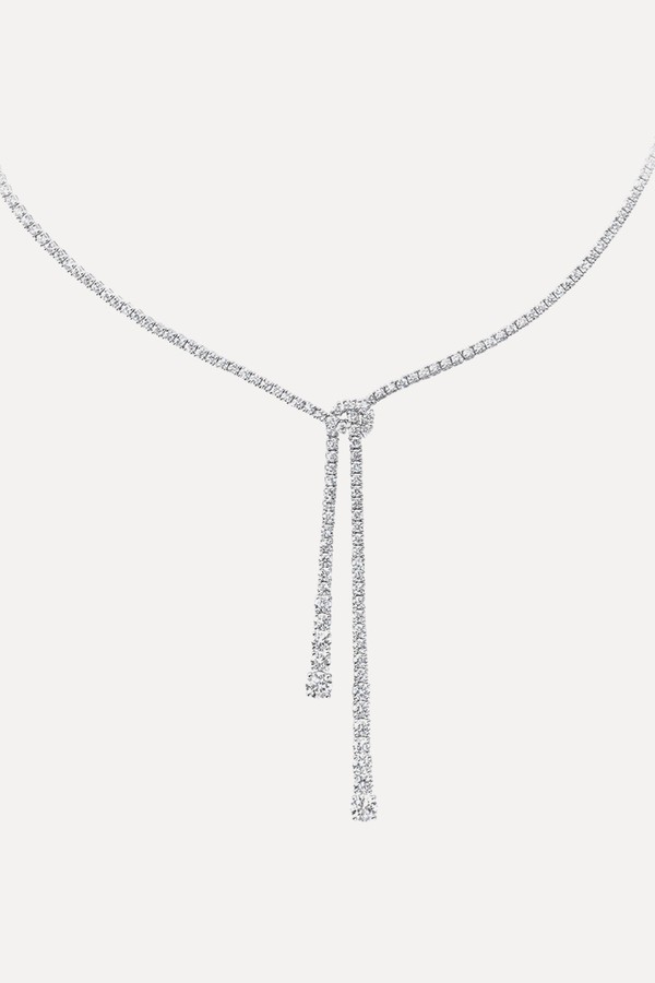 Diamond Double Strand Knot Necklace