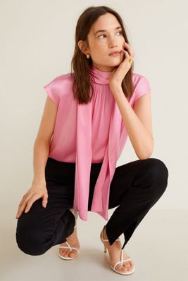 Bow Satin Blouse from Mango