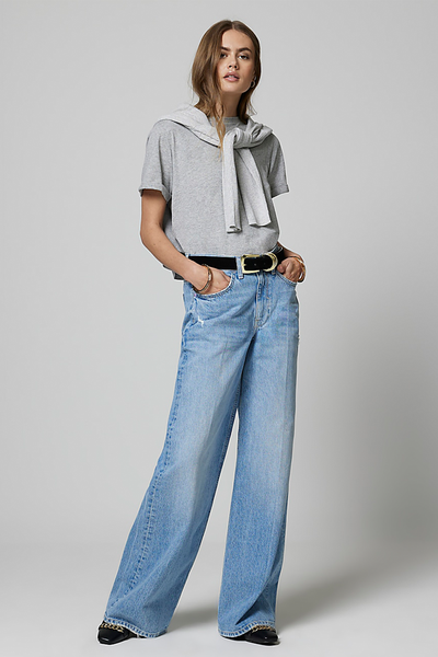 Denim High Waisted Wide Baggy Jeans from River Island