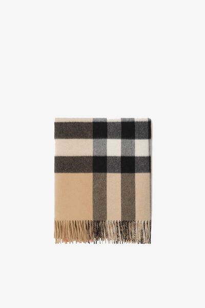 Exaggerated Check Cashmere Blanket