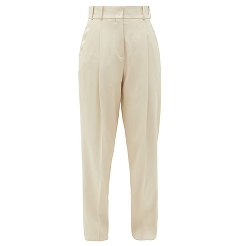 High-Rise Twill Slim Trousers from Another Tomorrow