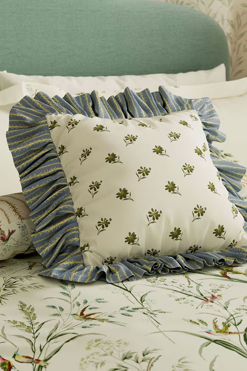 Tuileries Frilly Square Cushion from Sanderson