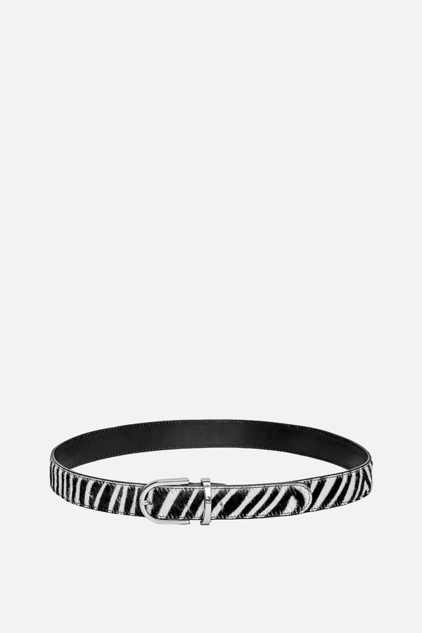 Zebra-Print Leather Belt from ARKET