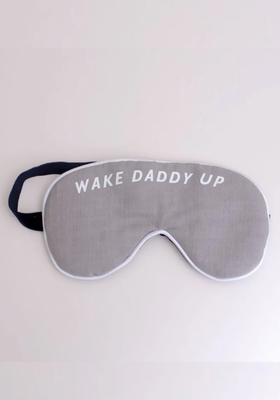 Soft Grey Eye Mask Wake Daddy Up from Catherine Colebrook