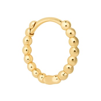 Single Beaded Base Hoop In Gold from Astrid & Miyu