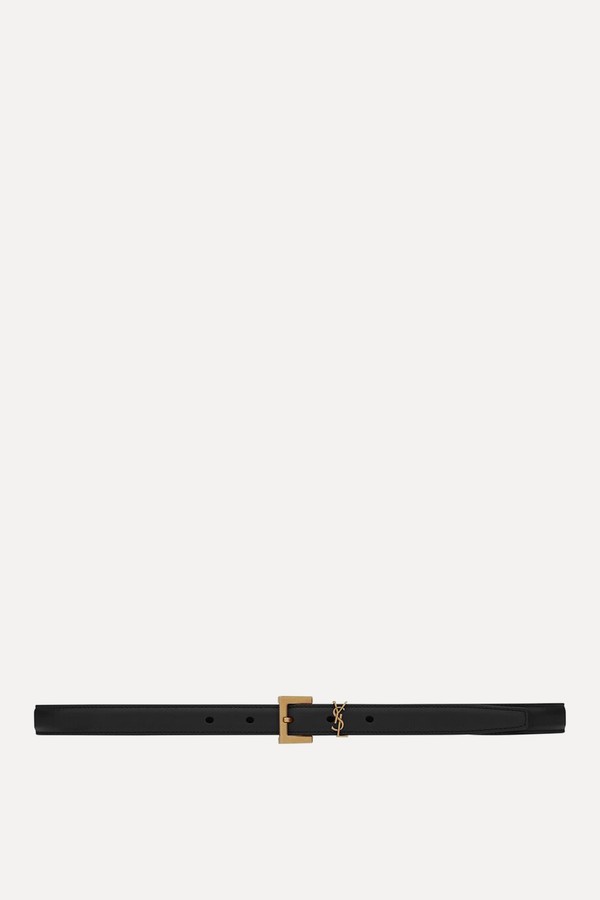 Monogram Logo Leather Belt from Saint Laurent