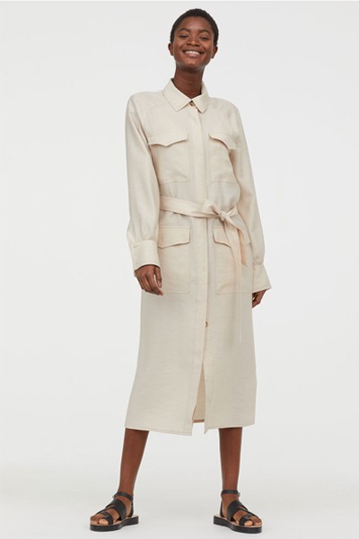 Lyocell-Blend Shirt Dress