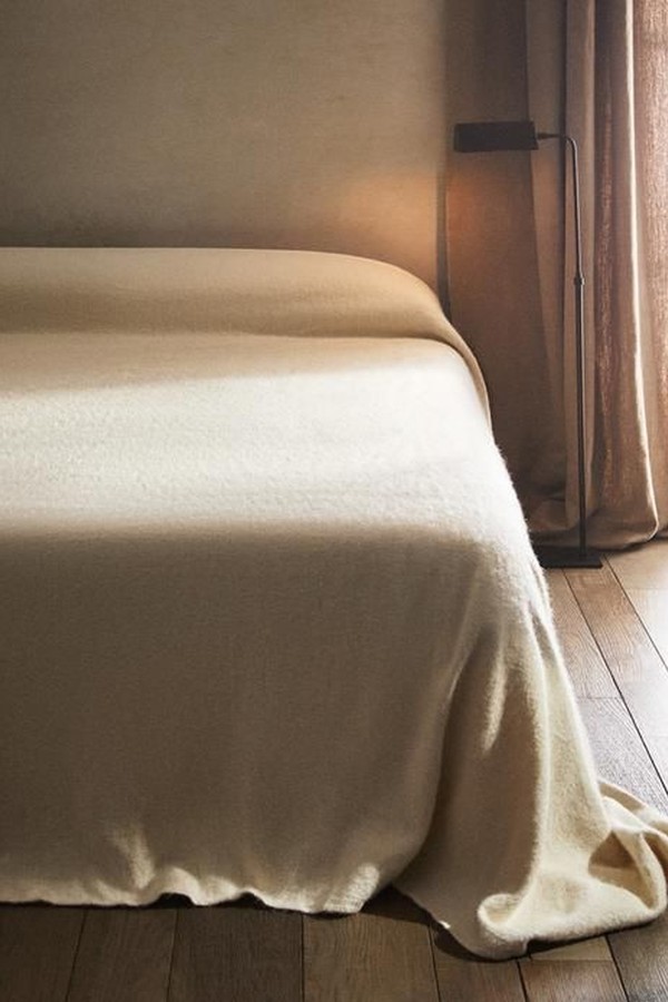 Cashmere Effect Cotton Bedspread from Zara