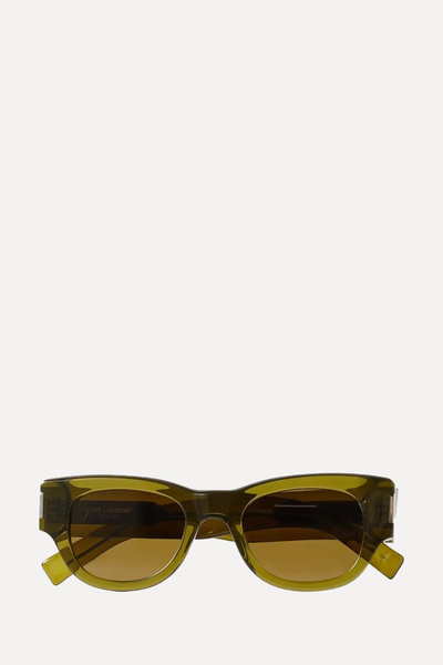 Naked Wire Cat-Eye Acetate Sunglasses from Saint Laurent Eyewear