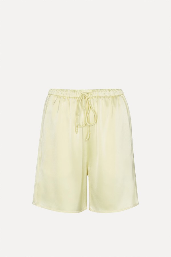 Emily Drawstring Satin Shorts from Nanushka