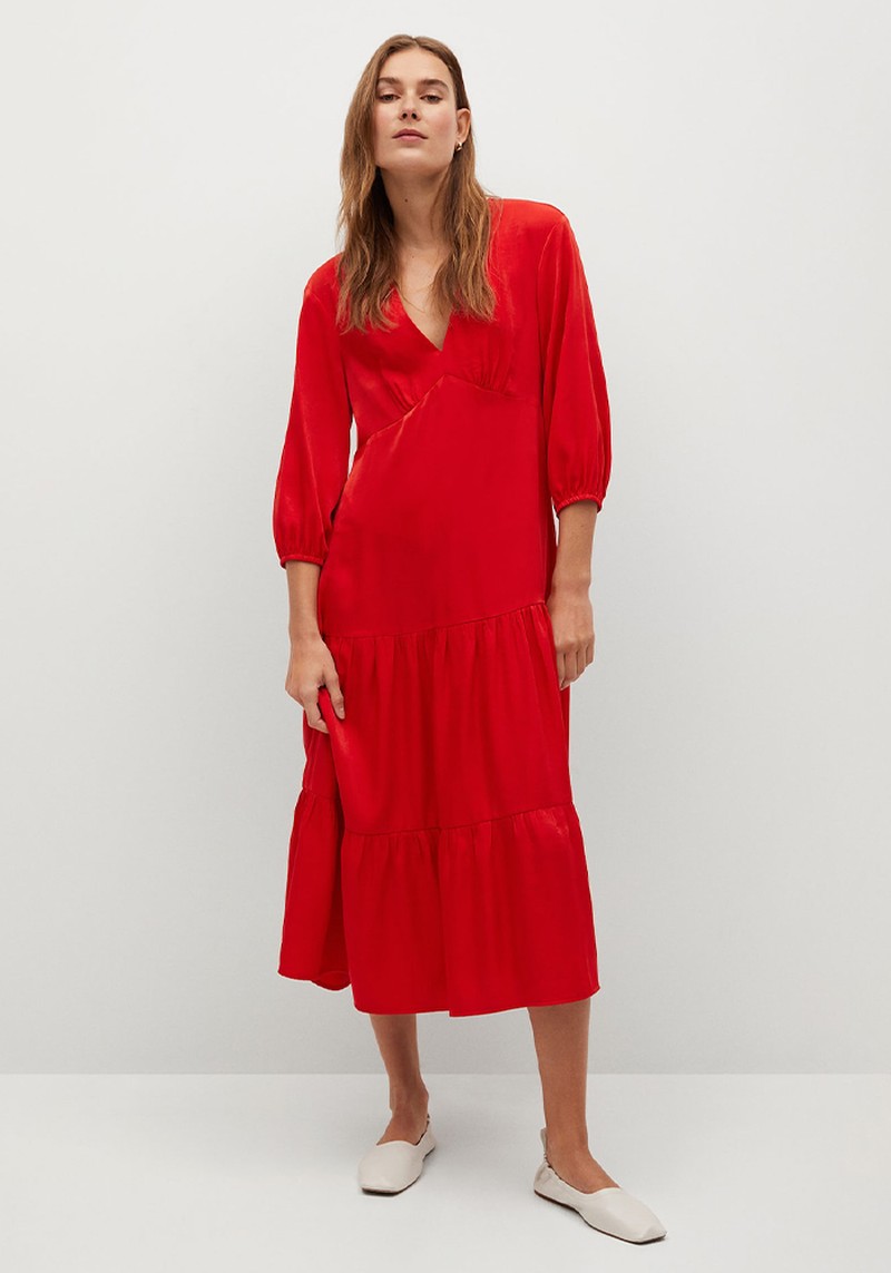 Flowy Ruffled Dress from Mango
