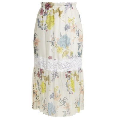 Floral Paper-Bag Midi Skirt from See By Chloé