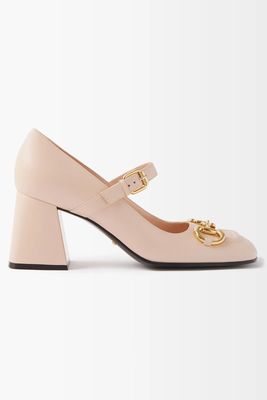 Horsebit 75 Leather Mary Jane Pumps from Gucci