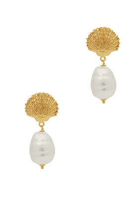 Capri Pearl 18kt Gold-Plated Drop Earrings from Soru Jewellery