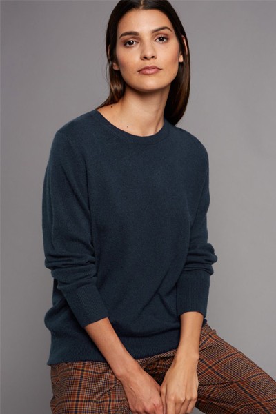 Pure Cashmere Round Neck Jumper Navy