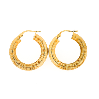 9ct Gold Textured Hoops
