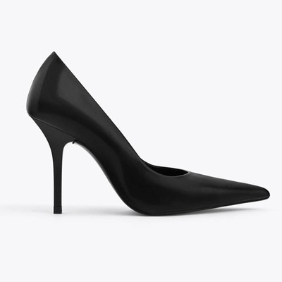 Black Leather Court Shoes from Uterque