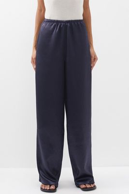 Summer Satin Wide-Leg Trousers from Tibi