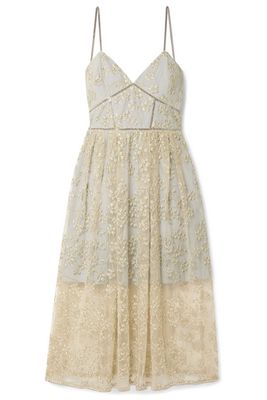Embroidered Tulle Midi Dress from Self-Portrait