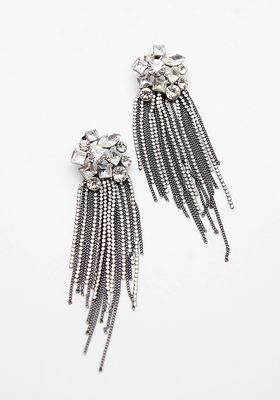 Diamante Earrings With Tassels  from Zara