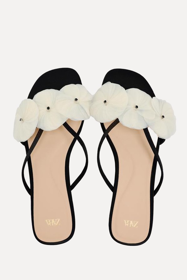 Floral Flat Sandals from Zara