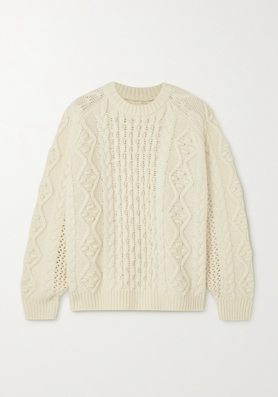 Secas Oversized Cable-Knit Wool & Cashmere-Blend Sweater from LouLou Studio