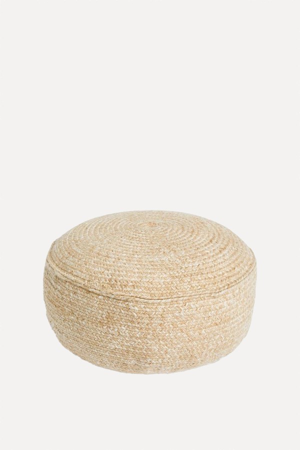 Jute Effect Outdoor Low Pouffe from John Lewis