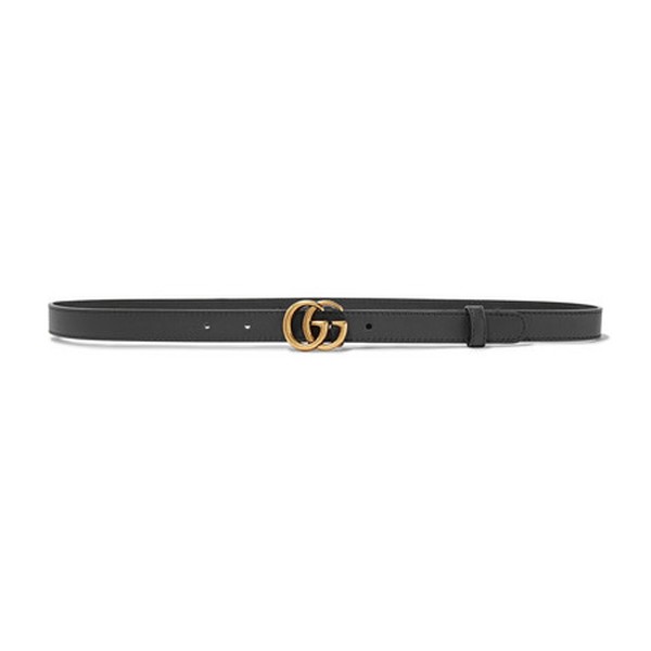 GG Buckle Slim Leather Belt