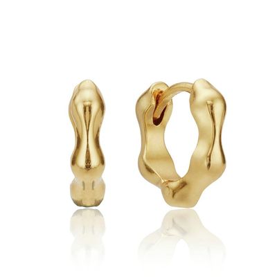 Gold Molten Huggie Hoop Earrings  from Lily & Roo