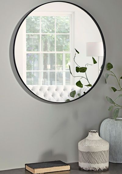 Slim Frame Round Medium Mirror from Cox & Cox