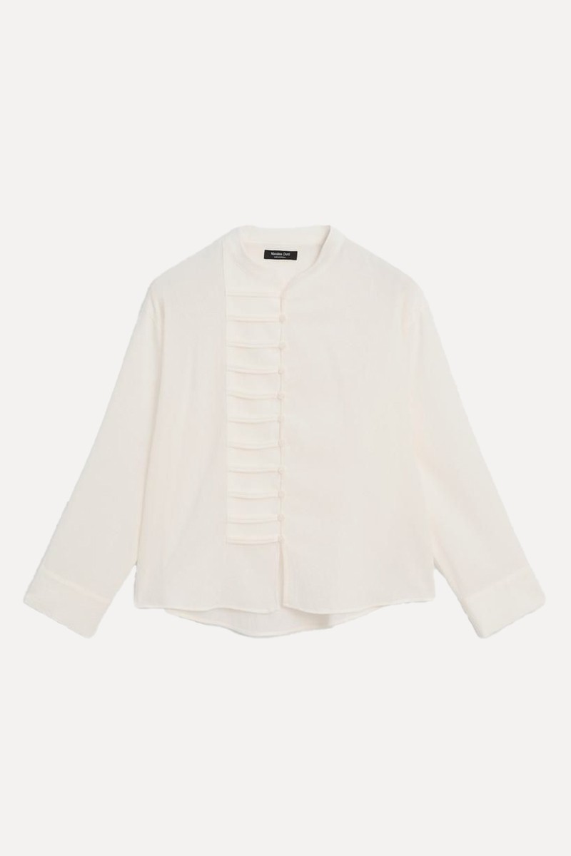 Round-Neck Shirt With Button Details