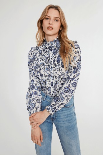 Patterned Shirt With Stand Up Collar, £249 | Claudie Pierlot