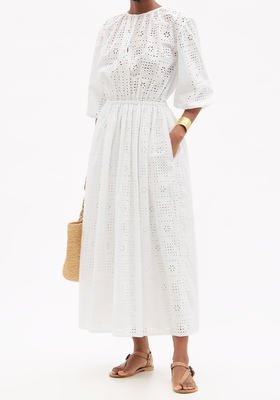 Broderie-Anglaise Organic-Cotton Poplin Dress from Matteau